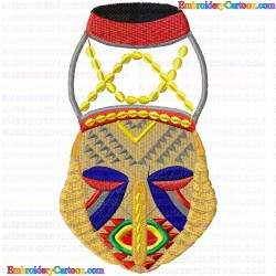 African Masks 12 Embroidery Design