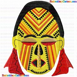 African Masks 13 Embroidery Design