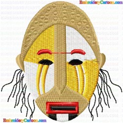 African Masks 20 Embroidery Design