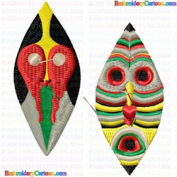 African Masks 2 Embroidery Design