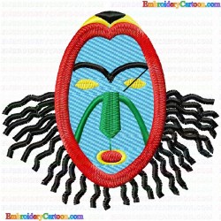 African Masks 5 Embroidery Design