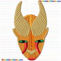 African Masks 8 Embroidery Design