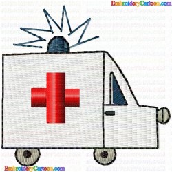 Ambulance 4 Embroidery Design