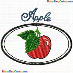 Apple 9 Embroidery Design