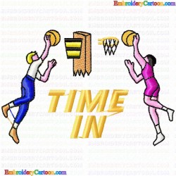 Basketball 45 Embroidery Design