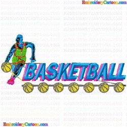 Basketball 5 Embroidery Design