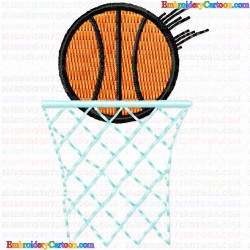 Basketball 63 Embroidery Design