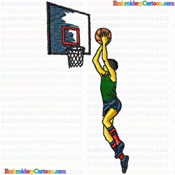 Basketball 9 Embroidery Design