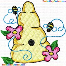 Bees 33 Embroidery Design