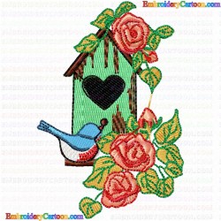 Bird Houses 100 Embroidery Design