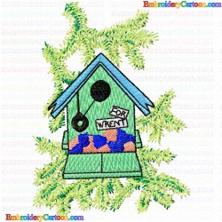 Bird Houses 107 Embroidery Design