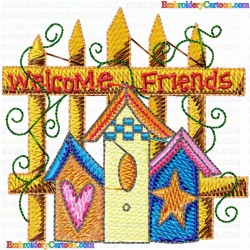 Bird Houses 10 Embroidery Design