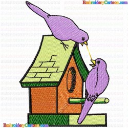 Bird Houses 121 Embroidery Design