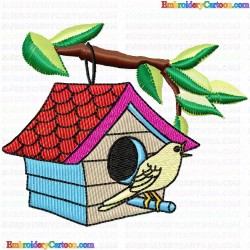 Bird Houses 123 Embroidery Design