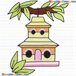 Bird Houses 126 Embroidery Design