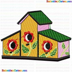 Bird Houses 13 Embroidery Design