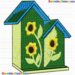 Bird Houses 21 Embroidery Design