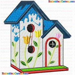 Bird Houses 25 Embroidery Design