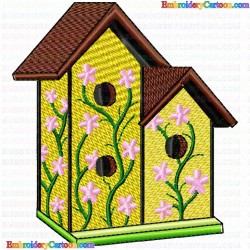 Bird Houses 26 Embroidery Design