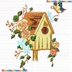 Bird Houses 3 Embroidery Design