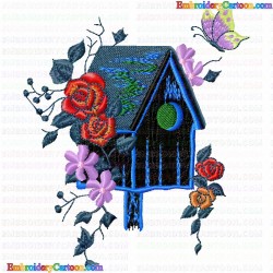 Bird Houses 4 Embroidery Design