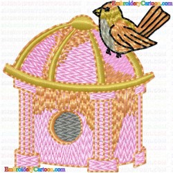 Bird Houses 50 Embroidery Design