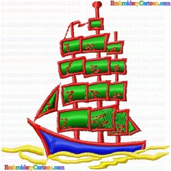 Boats 13 Embroidery Design