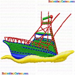 Boats 15 Embroidery Design