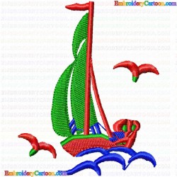 Boats 20 Embroidery Design