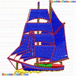 Boats 25 Embroidery Design