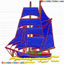 Boats 30 Embroidery Design