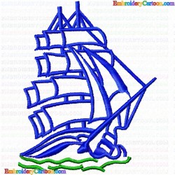 Boats 45 Embroidery Design