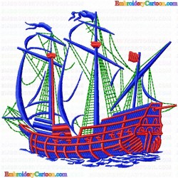 Boats 75 Embroidery Design