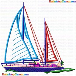 Boats 76 Embroidery Design