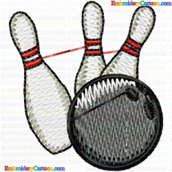 Bowling 12 Embroidery Design