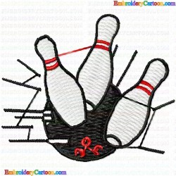 Bowling 21 Embroidery Design