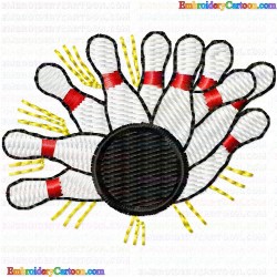 Bowling 25 Embroidery Design