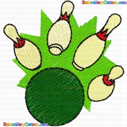 Bowling 35 Embroidery Design