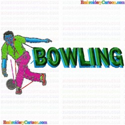 Bowling 3 Embroidery Design