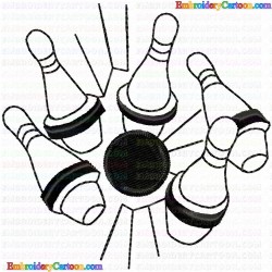 Bowling 40 Embroidery Design