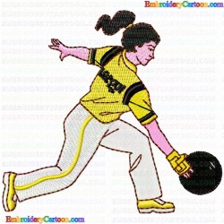 Bowling 4 Embroidery Design