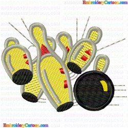 Bowling 6 Embroidery Design