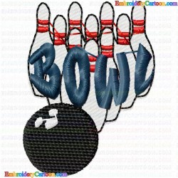 Bowling 8 Embroidery Design