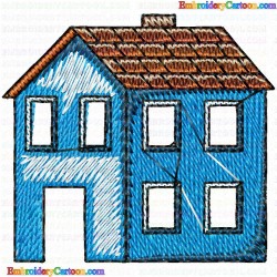 Buildings 6 Embroidery Design