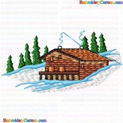 Buildings 7 Embroidery Design