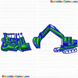 Bull Dozer 5 Embroidery Design