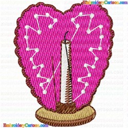 Candle 1 Embroidery Design