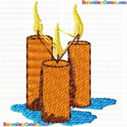 Candle 6 Embroidery Design