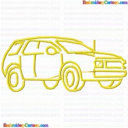 Car Silhouette 3 Embroidery Design