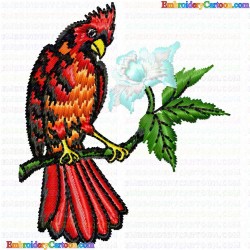 Cardinal bird 2 Embroidery Design